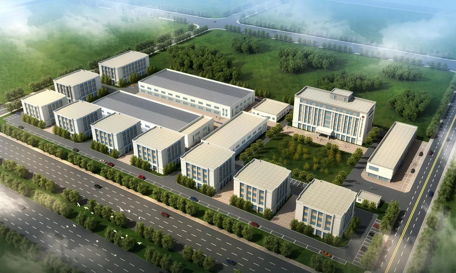 bird's-eye view of the "Jiuding High-end Mining Equipment Manufacturing Industrial Park" in Zhongguancun Science City.